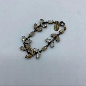Isabel Marant Elegant Gold‎ and Silver Crystal Bracelet Leaf